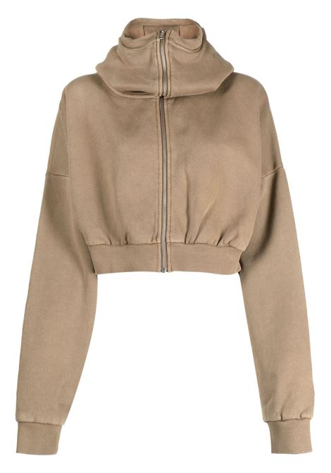 Brown hooded zip-up sweatshirt Entire studios - women